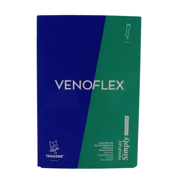 Venoflex Simply 2 Chaussette Coton Fin Femme Noir Taille 2n