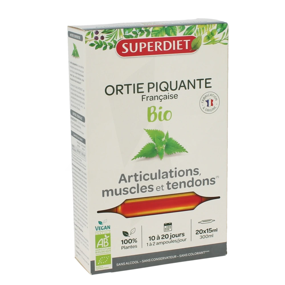 Superdiet Ortie Piquante Bio Solution Buvable 20 Ampoules/15ml