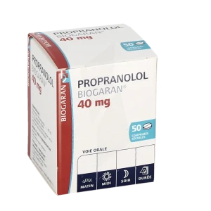 Propranolol Biogaran 40 Mg, Comprimé Sécable