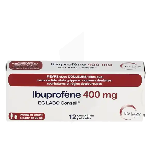 Ibuprofene Eg Labo Conseil 400 Mg, Comprimé Pelliculé
