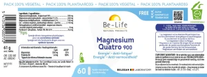 Be-life Mg Quatro 900 Gélules B/60