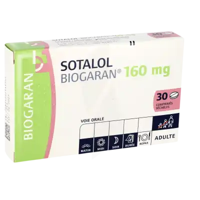 Sotalol Biogaran 160 Mg, Comprimé Sécable à LA CRAU