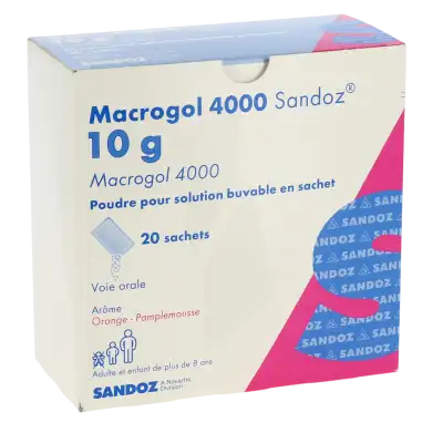 Macrogol 4000 Sandoz 10 G, Poudre Pour Solution Buvable En Sachet à Paris