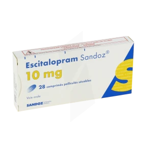 Escitalopram Sandoz 10 Mg, Comprimé Pelliculé Sécable