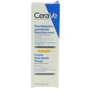 Cerave Soins Visage Crème Hydratante Visage Spf30 Pour Les Peaux Normales à Sèches Tube/52ml