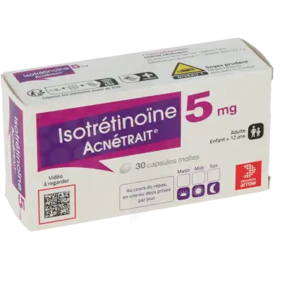 Isotretinoine Acnetrait 5 Mg, Capsule Molle à GRENOBLE