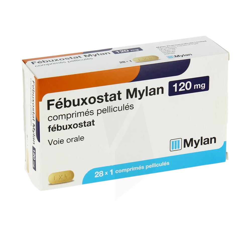 Febuxostat Mylan 120 Mg, Comprimé Pelliculé