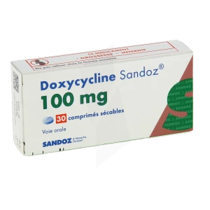 Doxycycline Sandoz 100 Mg, Comprimé Sécable