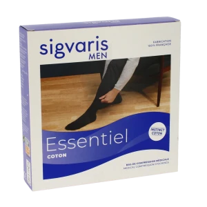 Sigvaris Essentiel Coton Bas Auto-fixants  Homme Classe 2 Sable Medium Normal