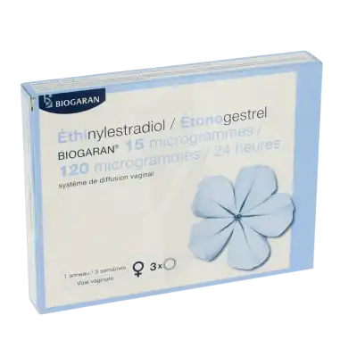 Ethinylestradiol/etonogestrel Biogaran 15 Microgrammes/120 Microgrammes/24 Heures, Système De Diffusion Vaginal à Paris