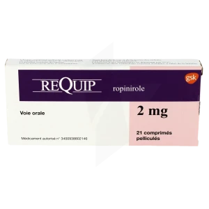 Requip 2 Mg, Comprimé Pelliculé
