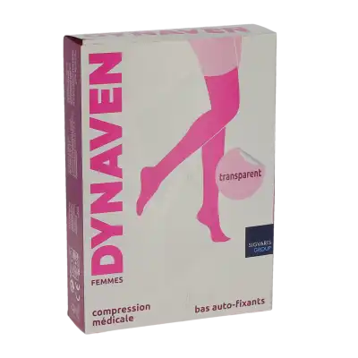 DYNAVEN TRANSPARENT BAS AUTO-FIXANTS  FEMME CLASSE 2 BEIGE CLAIR MEDIUM LONG-
