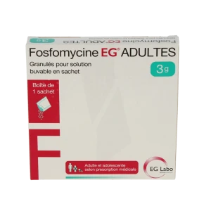 Fosfomycine Eg Adultes 3 G, Granulés Pour Solution Buvable En Sachet