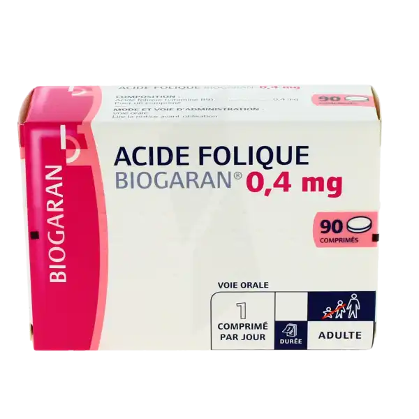 Acide Folique Biogaran 0,4 Mg, Comprimé
