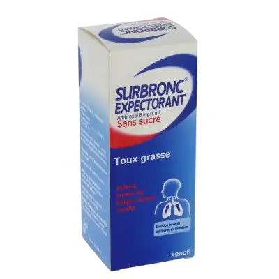 Surbronc Expectorant Ambroxol Sans Sucre, Solution Buvable édulcorée Au Sucralose à SOUILLAC