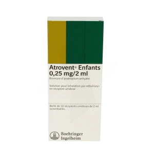 Atrovent Enfants 0,25 Mg/2 Ml, Solution Pour Inhalation Par Nébuliseur En Récipient Unidose