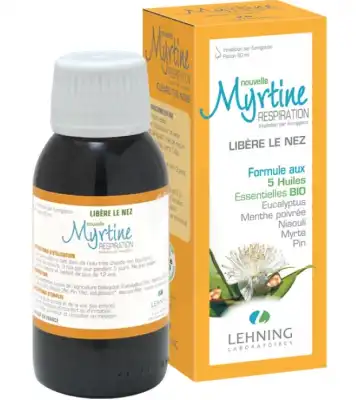 Lehning Myrtine Inhalante Solution D'inhalation 5 Huiles Essentiels Bio Fl/90ml à Entrelacs