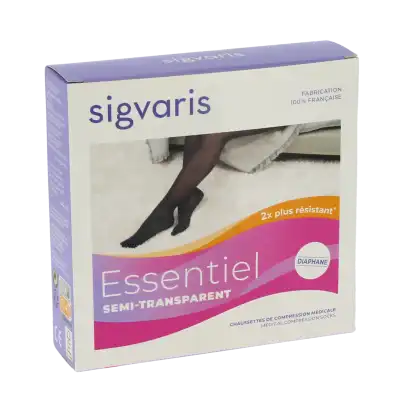 Sigvaris Essentiel Semi-transparent Chaussettes  Femme Classe 2 Noir Medium Normal à Mûrs-Erigné