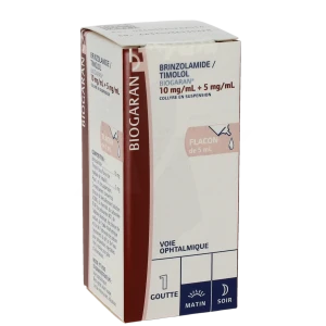 Brinzolamide/timolol Biogaran 10 Mg/ml + 5 Mg/ml Col Susp Fl/5ml