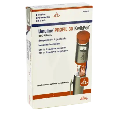 Umuline Profil 30 Kwikpen 100 Ui/ml, Suspension Injectable à Nice