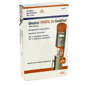 Umuline Profil 30 Kwikpen 100 Ui/ml, Suspension Injectable