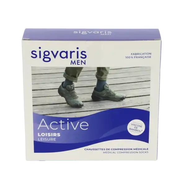 Sigvaris Active Loisirs New Chaussette Classe 2 Homme Noir Normal L