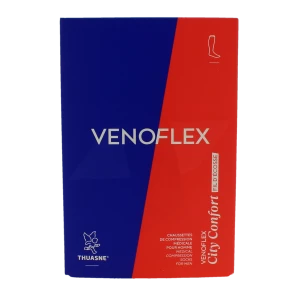 Venoflex City 2 Chaussette Fil D'écosse Confort Homme Pied Fermé Beige Dakar Taille 2n