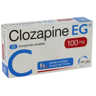Clozapine Eg 100 Mg, Comprimé Sécable à Abbeville