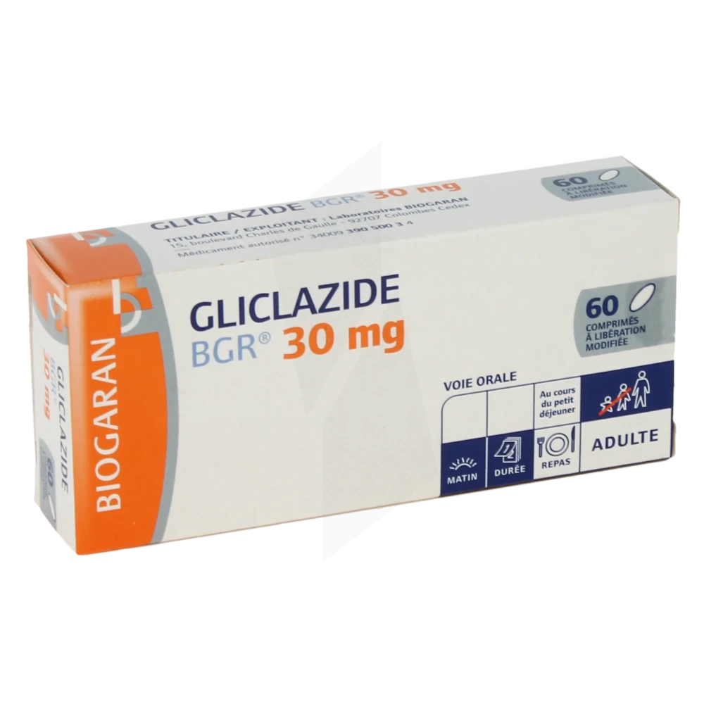 Gliclazide Bgr 30 Mg, Comprimé à Libération Modifiée
