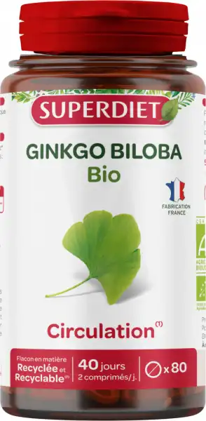 Superdiet Ginkgo Biloba Bio Comprimés B/80