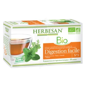 Herbesan Infusion Bio Tisane Digestion Facile 20 Sachets