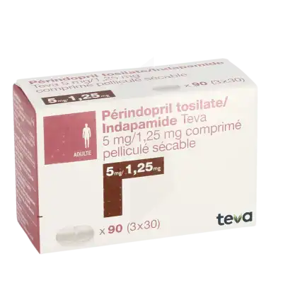PERINDOPRIL TOSILATE/INDAPAMIDE TEVA 5 mg/1,25 mg, comprimé pelliculé sécable
