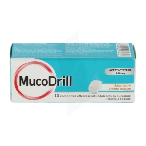 Mucodrill 600 Mg Sans Sucre, Comprimé Effervescent édulcoré Au Sucralose