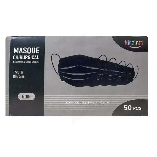 Santecare Masque Chirurgical Type Iir Noir Adulte B/50