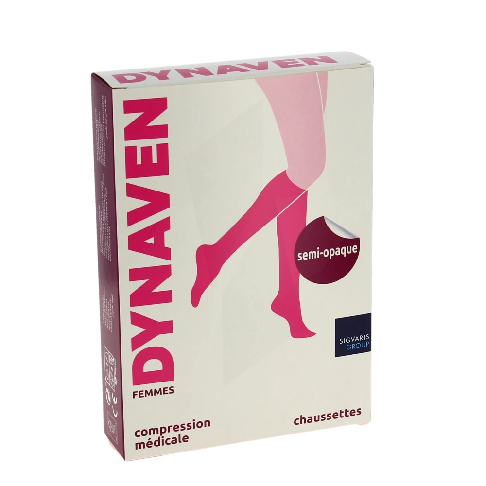 Dynaven Semi-opaque Chaussettes  Femme Classe 2 Beige Small Normal