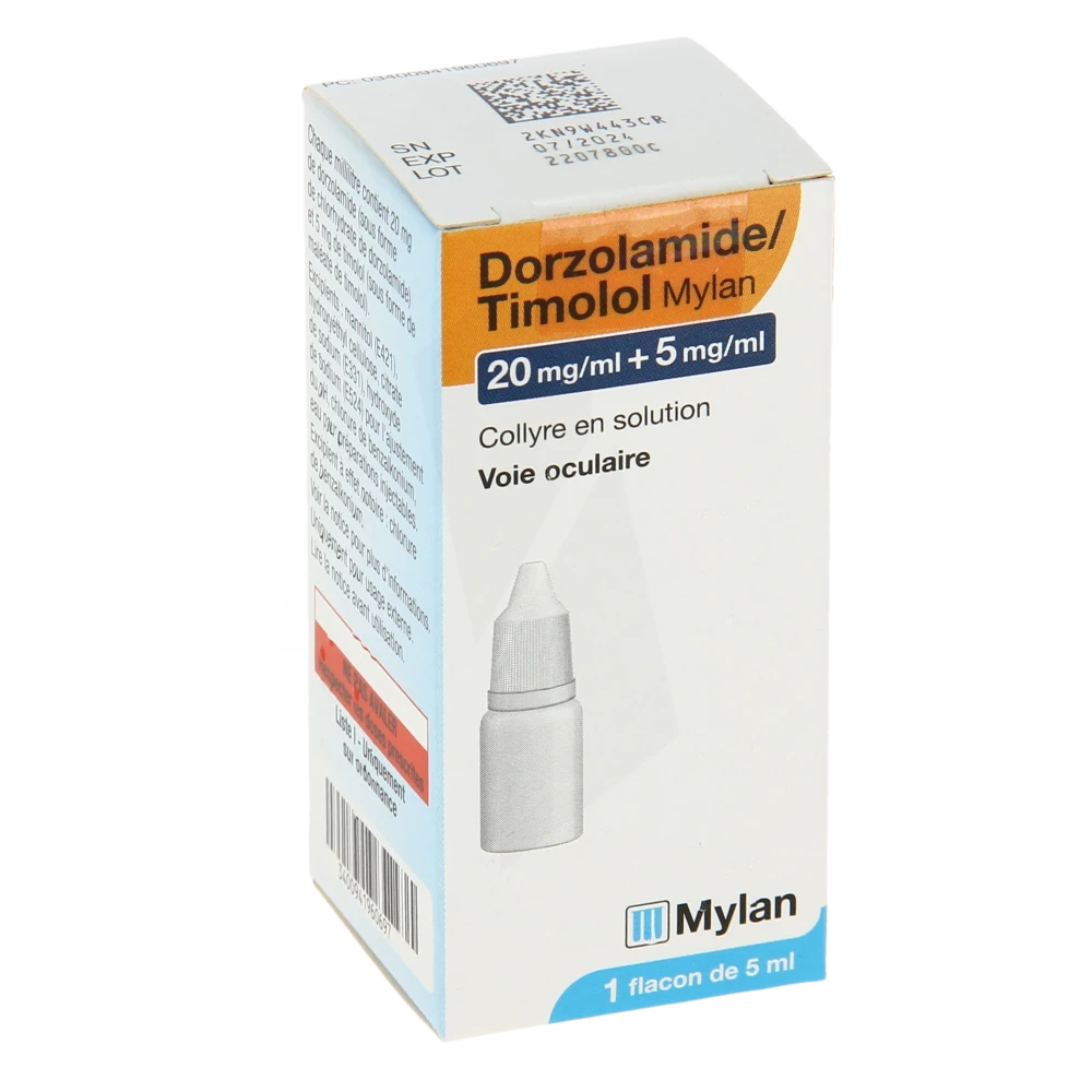 Dorzolamide/timolol Viatris 20 Mg/ml + 5 Mg/ml, Collyre En Solution