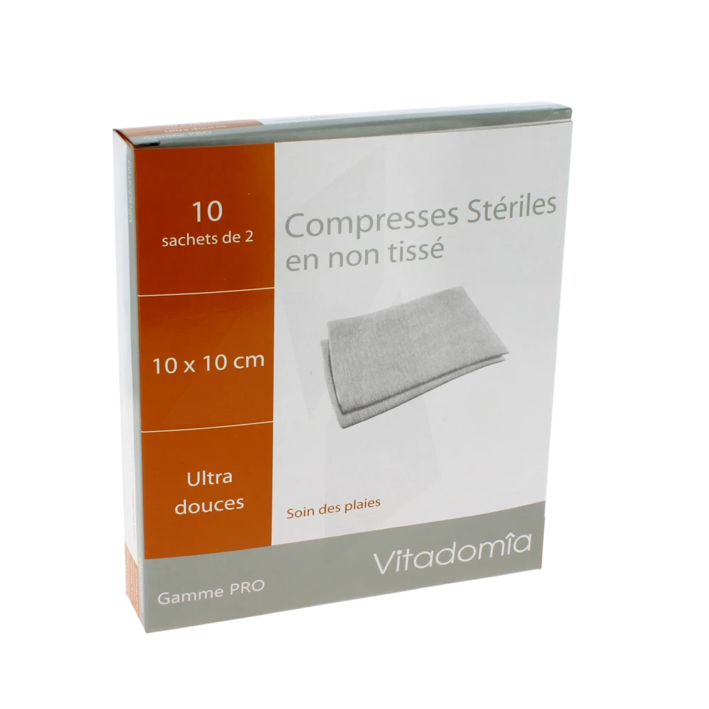 Vitadomia Compresses Stérile Non Tissé 10x10cm 10 Sachets/2