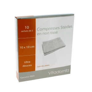 Vitadomia Compresses Stérile Non Tissé 10x10cm 10 Sachets/2