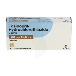 Fosinopril/hydrochlorothiazide Viatris 20 Mg /12,5 Mg, Comprimé Sécable