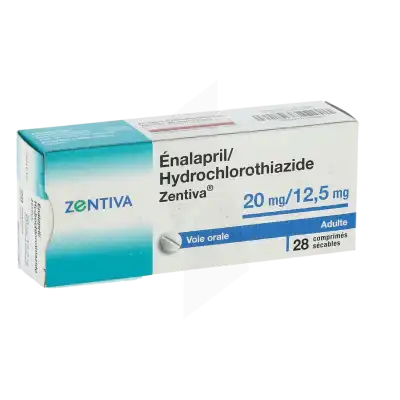 Enalapril/hydrochlorothiazide Zentiva 20 Mg/12,5 Mg, Comprimé Sécable à Bordeaux