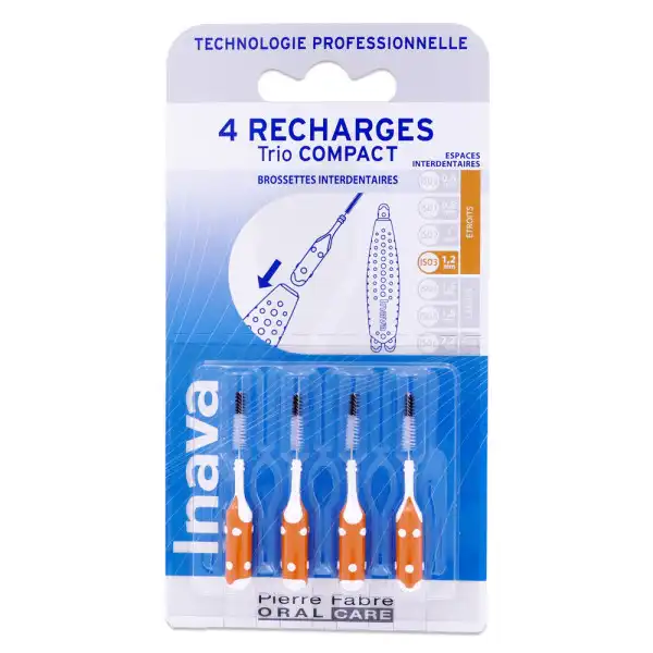Inava Trio Compact Brossette Recharge Orange B/6