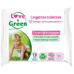 Love & Green Lingettes Toilettes Paquet/55