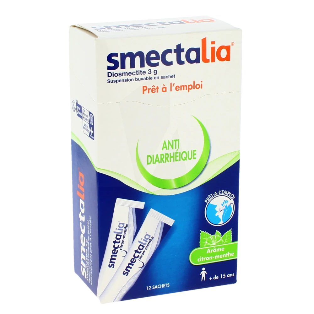 Smectalia 3 G Citron-menthe, Suspension Buvable En Sachet