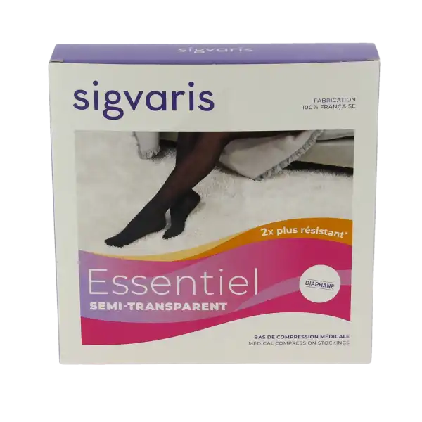 Sigvaris Essentiel Semi-transparent Bas Auto-fixants  Femme Classe 2 Dune Medium Normal