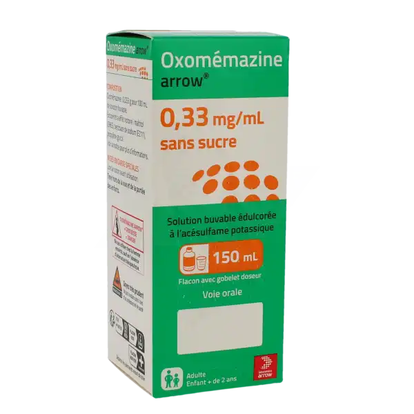 Oxomemazine Arrow 0,33 Mg/ml Sans Sucre, Solution Buvable édulcorée à L'acésulfame Potassique