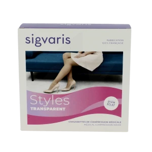 Sigvaris Styles Transparent Chaussettes  Femme Classe 2 Noir Medium Normal