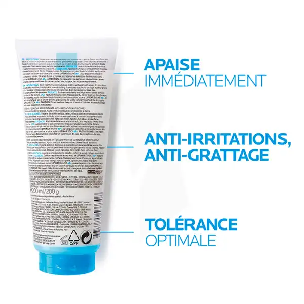 La Roche Posay Lipikar Syndet Ap+ Crème Lavante Relipidante Tube/200ml