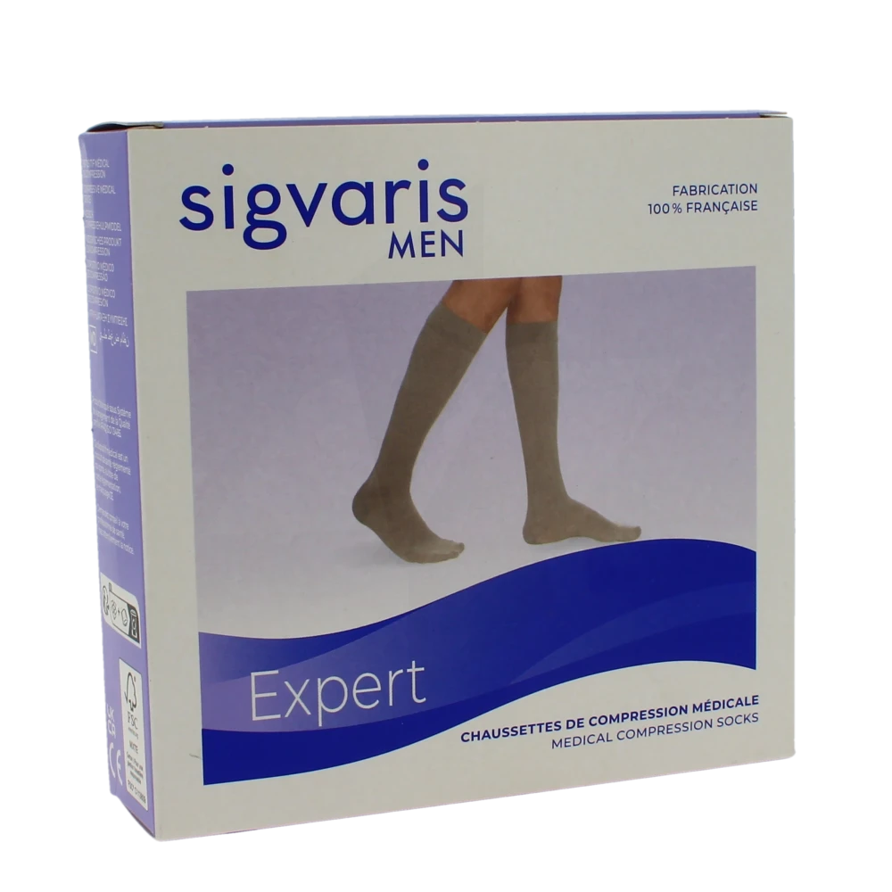 Sigvaris Expert Chaussette Classe 3 Homme Noir Normal Xl