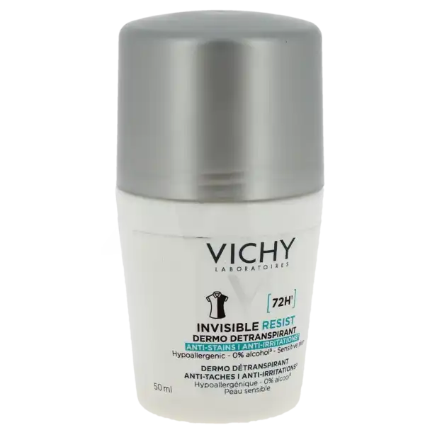 Vichy Deodorant Dermo-tolerance Dermo-détranspirant Invisible Protect 72h Anti-taches Anti-irritations Roll-on/50ml