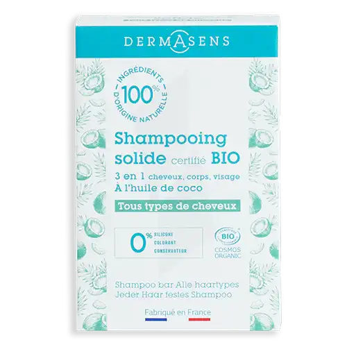 Dermasens Shampooing Solide Bio Tous Types De Cheveux 60g